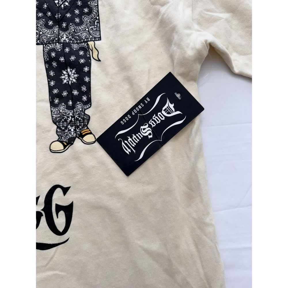 Dogg Supply Snoop Dogg Shirt Mens Small Beige Bandana Graphic Tee Hip Hop - Picture 3 of 8